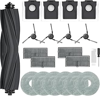 Replacement Parts for Dreame L40 Ultra/X40 Ultra Complete/X40 Ultra/X40 Master/MOVA P10 Pro Ultra/Mova P50 Pro Ultra, Accessories 1 Main Brush, 4 Dust Bags, 6 Wipe Pads, 4 HEPA Filters, 4 Side Brush