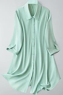 Leriya Fashion Women's Shirt Dress | Knee Length Dresses | Loose Fit | Button-Down | 3/4 Sleeve | Vacation Outfit