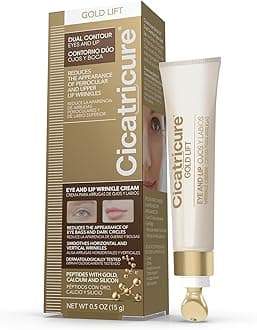Cicatricure Gold Lift Dual Contour Eye and Lip Wrinkle Cream, Anti Aging Skin Care to Reduce Dark Circles, Puffiness & Expression Lines, 0.5 Ounce