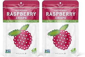 Nature’s Turn Freeze-Dried Raspberry Crisps – Healthy, Gluten-Free, Crispy & Delicious, Plant-Based Snack, Ideal for Cereal, Smoothies, School Lunches, & On-the-Go, Bags of 2 (1.2 oz Each)