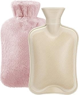 Hot Water Bottle Rubber with Soft Cover (2 Liter) Fythao Hot Water Bag for Cramps, Neck, Shoulders Pain Relief