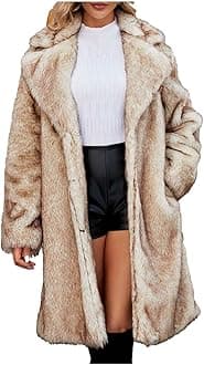 YMADREIG Womens Long Faux Fur Coat Oversized Loose Winter Jackets Trendy Luxury Trench Coat 2025 Open Front Lapel Outerwear