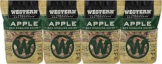 Western Apple BBQ Smoking Chips – 100% Real Wood for Grilling & Smoking – Mild, Sweet, and Delicate Smoke Flavor – Perfect for Pork, Ribs, Pork Shoulder, Chops, Vegetables & Beef (Apple)