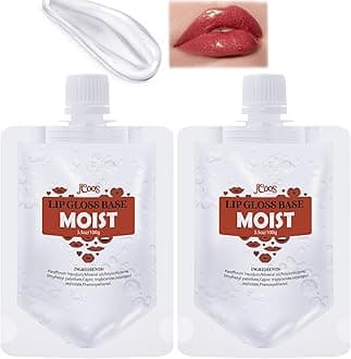 JCOOS Lip Gloss Base 2PCS Moist Lipgloss Base (100g), Lip Gloss Base Clear, Moisturizing, Glossy, Non-Stick Lip Primer for Lipstick Lip Oil, Lip Gloss Making Supplies DIY Beginner Lip Gloss Making Kit