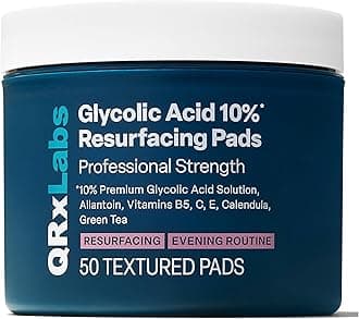 Glycolic Acid 10% Wrinkle Control Pads with 10% Ultra Pure Glycolic Acid, Allantoin, Vitamins B5, C & E, Calendula & Green Tea Extracts - Helps keep skin smooth and prevents wrinkles and lines