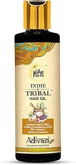 Indie Tribal (Adivasi) Hair Oil Based On Hakki Pikki Tribe's Hair Care Formula With 50+ Potent Ingredients Including Moringa, Bhringraj, Hibiscus, Heena, Blackseed & Rosemary Oil
