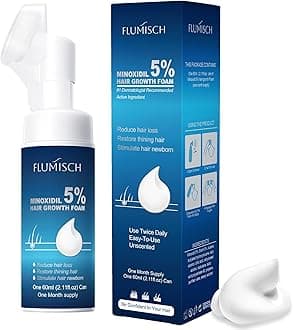 FluMisch 5% Minoxidil Foam for Men, 5% Biotin and 5% Minoxidil Use for Hair Growth, Slows Hair Loss and Promotes Hair Regrowth, 1 Month Supply