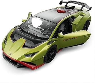 RASTAR64300 1/32 Lamborghini Pull Back Metal Toy Car - Officially Licensed Lamborghini Huracan STO Model Car for Play and Display - Ideal Gift for Kids - Green
