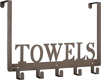 Towel Hooks for Bathroom Over the Door Hooks Wall Mount Rack Holder, Heavy Duty Robe Hooks Hanger for Metal Sandblasted Organizer for Towel Clothes Bag Robe(Coffee)