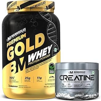 - Premium Gold Whey [1 Kilogram] [Chocolate] & Creatine (100g, 33 Servings, Unflavoured) Combo | Informed Choice UK Certified | 3rd Party Lab Tested