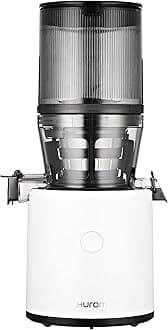 H320 Slow Juicer | Ultra Low Pulp | Hands-Free | Hopper Fits Whole Produce | Quiet Motor | BPA Free | Easy Assembly | Cold Press Masticating Juicer (White)