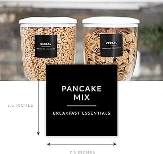 Black Labels for Containers, 180 Kitchen Labels for Food Storage Container Labels, Pantry Labels for Food Containers, Organize Pantry Essentials Canister Labels, Food Labels for Containers