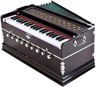 Jyotaskh store Best harmonium Wooden Portable Folding 3.5 Octave 9 Stopper Harmonium with Coupler (Rose wood)