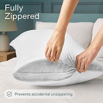 Niagara 12 Pack Waterproof Pillow Protectors Standard 20x26 Inches Smooth Zipper Premium Encasement Covers Quiet Cases Set White