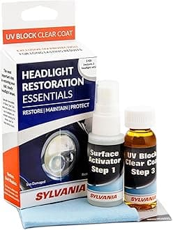 UV Block Clear Coat Kit - Premium UV Headlight Protection for Vehicles - Includes Surface Activator, Protective Clear Coat & Applicator Towels - Long-Lasting - Restores to Like-New Condition