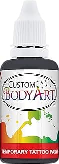 BLACK TEMPORARY TATTOO INK AIRBRUSH BODY ART PAINT 1-OZ