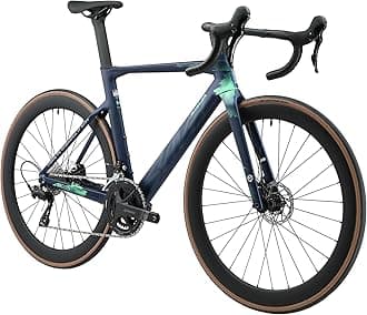 SAVADECK Carbon Fiber Road Bike, Hydraulic Oil Disc Bike with Carbon Fiber Frame and Wheelset, Lightweight Full Carbon Racing Bicycle with Shimano R7120 24S Shift Set for Adults