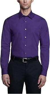 Men's Dress Shirt Fitted Poplin Solid