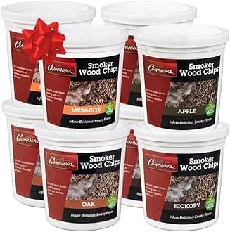 Camerons Wood Smoking Chips Value Gift Set - Set of 8 Pints Extra Fine Cut Sawdust Smoker Chips (2 Oak, 2 Cherry, 2 Hickory, 2 Alder) (0.473176 L)