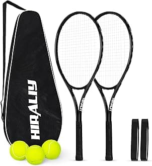 Tennis Rackets 2 Pack for Adults Beginners - 27 Inch Lightweight Aluminum Tennis Racquet Set with 3 Balls & Carry Bag - Vibration Dampening & Large Sweet Spot for Men Women Couples
