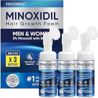 5% Minoxidil Foam, Unisex Adult, Blue, Unscented, 3 Pack, Hair and Beard Growth, 6 Gram