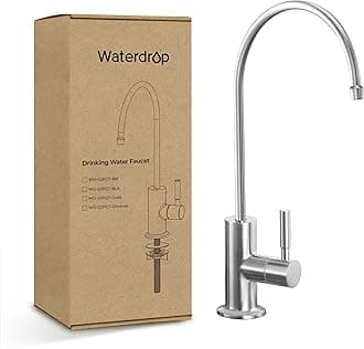 Waterdrop G2FCT-BN Drinking Water Faucet, Reverse Osmosis Faucet, Water Filter Faucet for Kitchen Bar Sink, Single Handle, Easy to Install, Lead-Free, Stainless Steel, Brushed