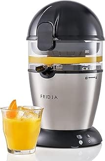 Fridja Automatic Citrus Juicer (One Button to Operate) No Spills, No Splashes, Easy Clean. Orange and Grapefruit Squeezer for Freshly Pressed Juice, Stainless Steel, 50 W, 400 milliliters, f900