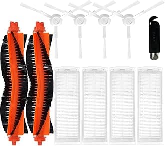 Replacement Parts for Xiaomi Vacuum Mop 2S / Mop P/Mop Pro / XMSTJQR2S / STYTJ02YM Mi Robot Accessory, 2 Main Brush 4 Filter 4 Side Brush 1 Cleaning Tool, Accessories Kit Spare Repair Attachments