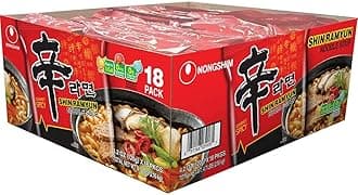 Nongshim Shin Ramyun Noodle Soup, 4.20 Ounce (Pack of 18)
