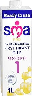 SMAPRO First Infant Baby Milk - From Birth | Ready to Use, Liquid Formula Milk 1 Litre Pack of 6, (Packing May Vary)