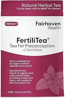 FertiliTea | Organic Fertility Tea for Women to Support Reproductive Health* | Prenatal Herbal Tea to Support Menstrual Cycle & Hormone Balance* | Contains Vitex | Mint | 60 Servings