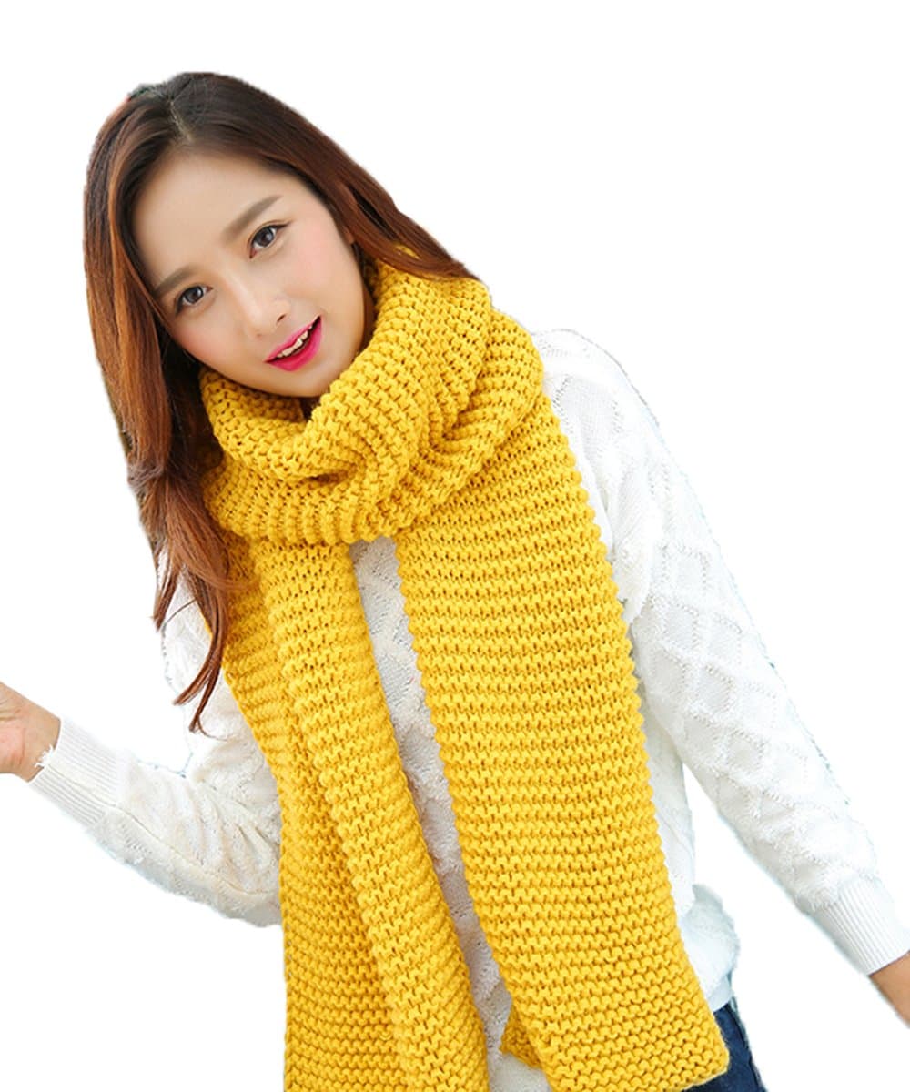 Solid color thick long paragraph warm scarf
