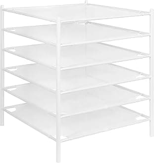 STORAGE MANIAC Sweater Drying Rack, Mesh Clothes Drying Rack, Stackable Laundry Drying Rack, Lay Flat Dryer for Delicates, Portable Dry Rack for Indoor or Outdoor, White, 6-Pack