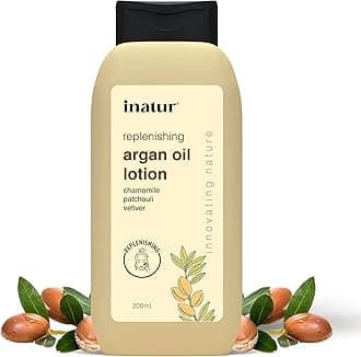 Inatur Argan Oil Lotion 200ml – Deep Hydration for Face & Body | Non-Sticky, Natural & Vegan Moisturizer | Ideal for Dry Skin | Nourishing Winter Care for Men & Women | Smooth, Soft Skin Everyday