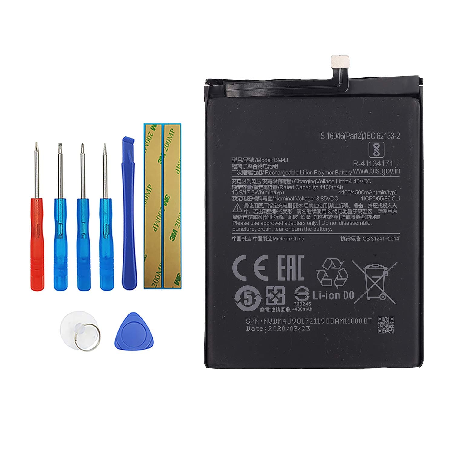 BM4J Replacement Battery Compatible with MI Redmi Note 8 Pro M1906G7I M1906G7G with Toolkit