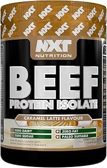 NXT Beef Protein Isolate 540g - High Protein Powder in Natural Amino Acids - Paleo, Keto Friendly - Dairy and Gluten Free | 540g (Caramel Latte)