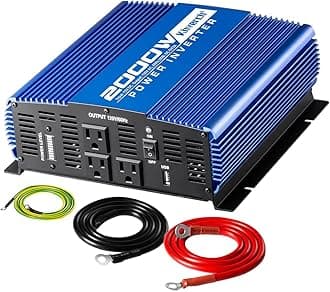 2000W Continuous/ 4000W Peak Power Inverter 3 AC Outlets 12V to 110V Car Converter with USB Port