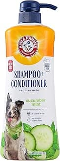 Arm & Hammer for Pets 2-in-1 Shampoo & Conditioner for Dogs, Value Size Bottle with Pump | Dog Shampoo & Conditioner in One | Cucumber Mint, 24 Ounce Bottle Dog Shampoo and Conditioner for All Dogs