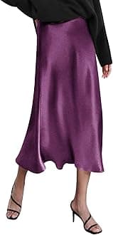 Zeagoo Skirts for Women High Waist Skirt Elegant Midi Skirt Satin