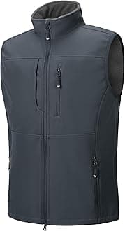 33,000ft Mens Softshell Gilet Activewear Vests Windproof Fleece Lined Outerwear Zipped Pockets Sleeveless Softshell Jacket for Leisure, Golf, Travelling