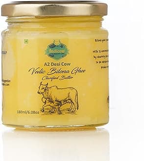 A2 Desi Cow Ghee| (180ml (6.08oz), A2 Cow Ghee (Sahiwal Cows)) | Grass Fed, Pasture Raised Clarified Butter Fat, Keto, Paleo, Lactose Free, Casein Free, Non-GMO | a2 ghee organic grass fed