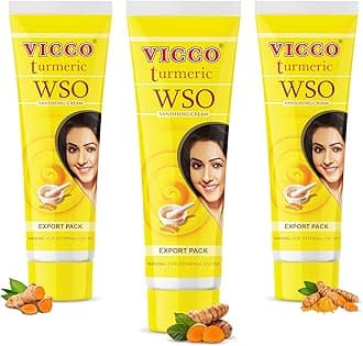 Vicco Turmeric WSO Face Moisturizer Cream 70 Year Legacy of Ayurveda, Hydrating with Natural Turmeric for Clear, Radiant Skin, Vegan, 100% Natural - 2.82 oz (3 Pack)