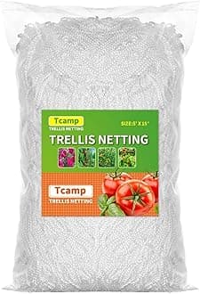 Tcamp Heavy-Duty Polyester Plant Trellis Netting 5 x 15ft (1 Pack) (5 Ft X 15 Ft)