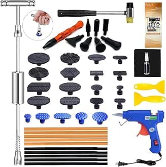 Car Dent Puller - Auto Body Dent Repair Tool, Dent Repair kit with Slide Hammer T bar Dent Puller for Car Body Hail Dent Removal Dent Remover Automobile Body Repair