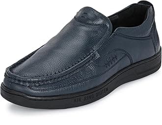 Genuine Leather Men's Formal Slip on Loafers |Comfort Trendy Non Lace-Up Design |Flexible Mocassins |Leather with Anti-Skid Sole |Perfect for Walking & Business Work (3943)