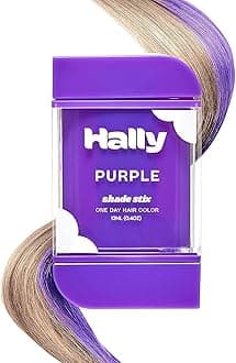 Hally Hair Temporary Hair Color, Shade Stix (Purple) - Hair Makeup Accessories for Kids, Teens & Adults - 12 ml Washable Hair Chalk & Dye for Festivals, Sporting Events & Parties