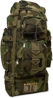 Andes Camouflage/Camo Ramada 120L Extra Large Hiking Camping Backpack/Rucksack Luggage Bag