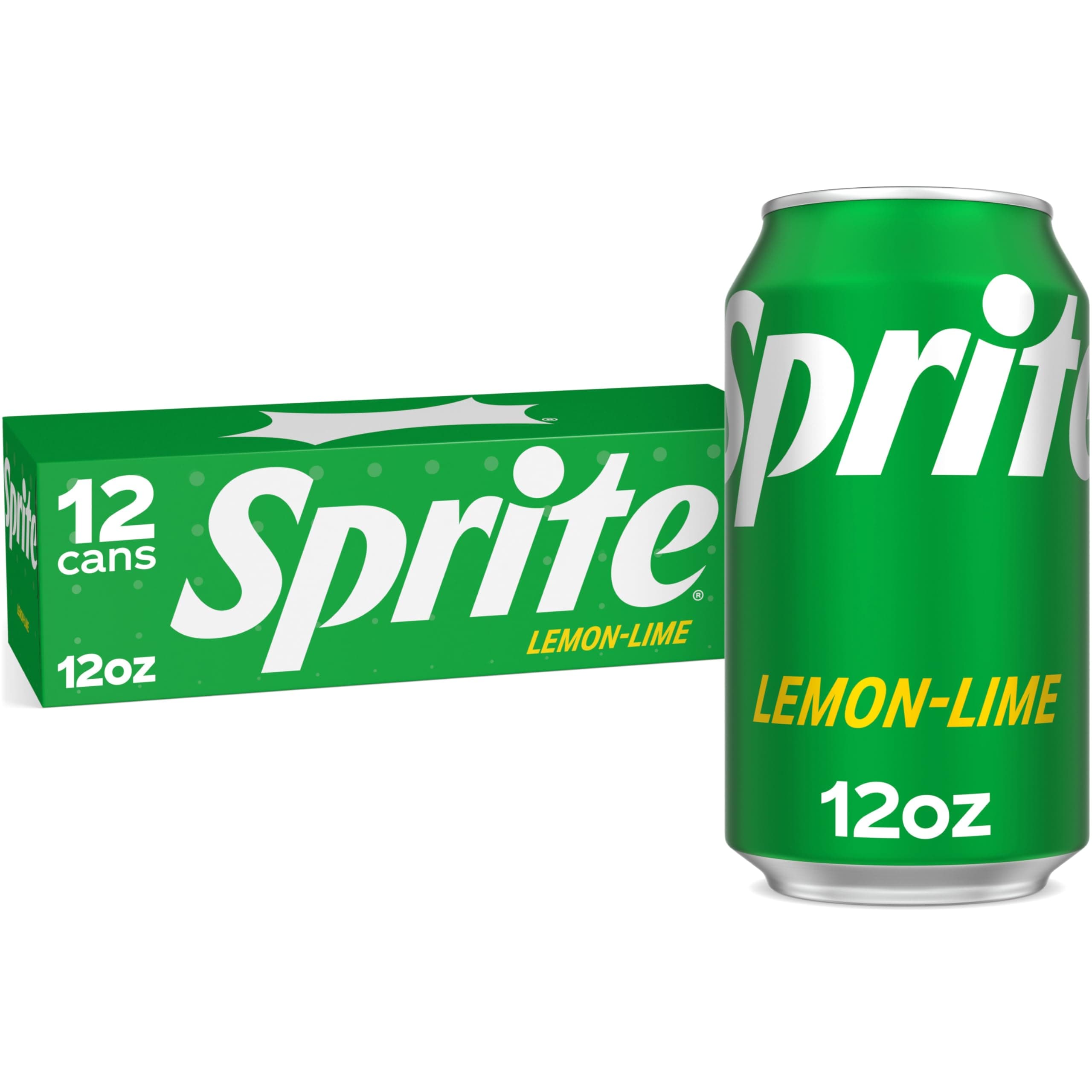 Sprite Lemon Lime Soda Soft Drinks, 12 fl oz, 12 Pack,Cans
