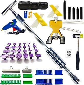 Car Body Dent Repair Tool Kit, Auto Dent M16 Big Size Slide Hammer Gold Puller Hail Dent Dings Bodywork Long Dent Repair Tools Set