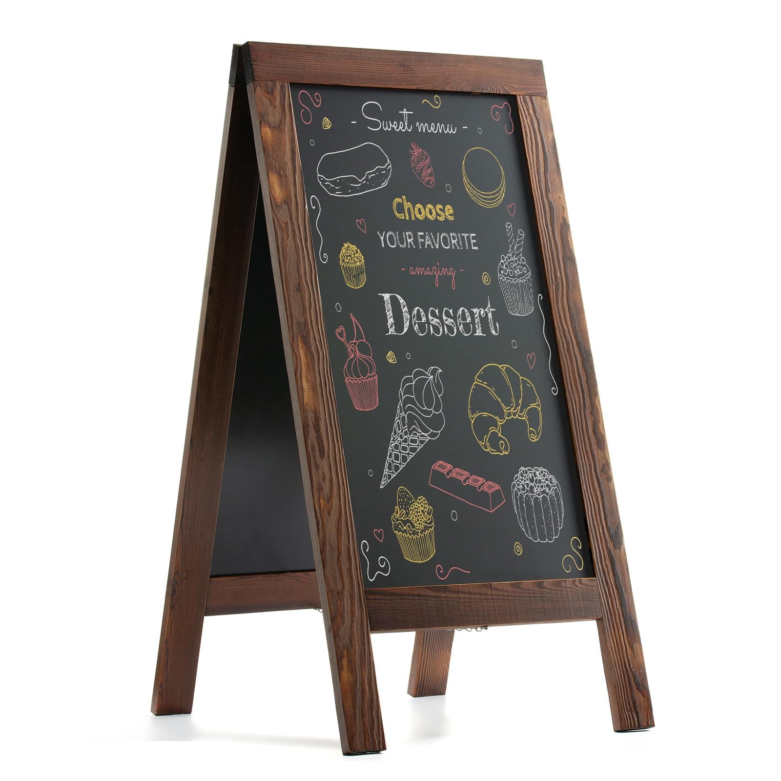 Sandwich Board 40"x20" Solid Pine Wood Rustic Brown,Chalk Board Sign Board,Sandwich Board Signs Outdoor, Chalkboard Easel,A Frame Chalkboard Sign